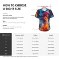 thumbnail image 4 of Honeii Modern Art Red And Blue Colors Print Women's Classic V-Neck T-Shirt,Womens Fashion Tops,Stylish Everyday Top for Women, Casual Summer Spring Outfits Clothes-X-Large, 4 of 5