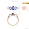 thumbnail image 4 of ANGARA Natural Oval Tanzanite Three Stone Criss-Cross Ring in 14K Rose Gold for Women (Size-7x5mm) | December Birthstone, Birthday, Anniversary, Jewelry Gift for Women | Natural Tanzanite Ring, 4 of 8