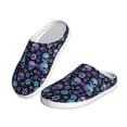 thumbnail image 2 of Lsque Skull Flower Blue Pattern Womens Comfort Cotton on Scuff With Memory Foam and Anti-skid Sole Slipper-39/40, 2 of 7