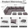 thumbnail image 3 of AECOJOY Outdoor 13-Piece Replacement Cushions for Patio Furniture, 4-Inch Memory Foam Cushions for 7-Seat Sectional Rattan Conversation Set, Splash-Resistant Covers, Dark Grey, 3 of 9