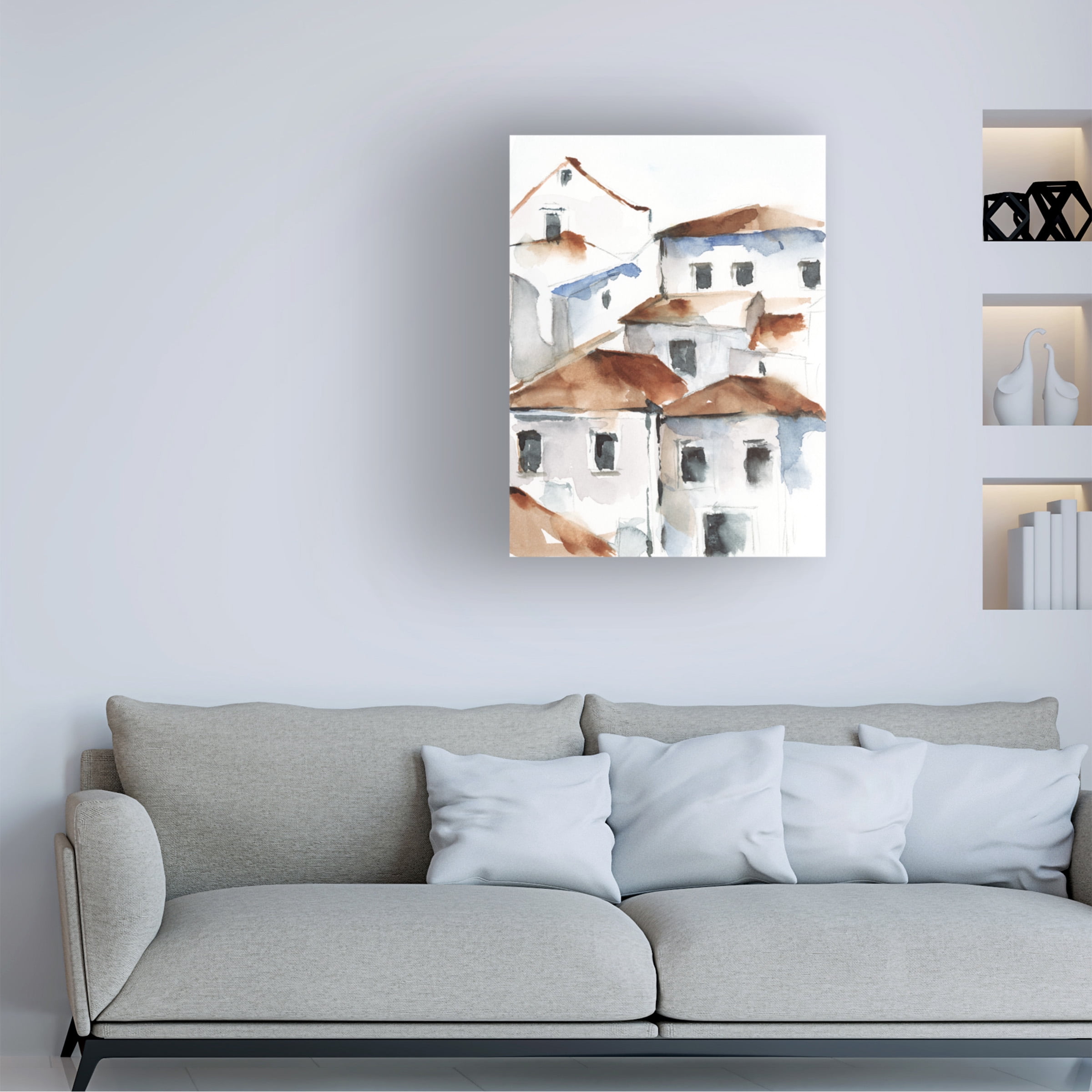 Ethan Harper 'White Cottages IV' Canvas Art