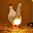 thumbnail image 5 of Lámpara de huevo de gallina, luces nocturnas de resina realistas y divertidas, el pollo pone un huevo brillante, regalo, decoración del hogar, 5 of 5