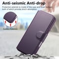 thumbnail image 6 of Wallet Case for iPhone 12 Pro Max Compatible with Mag-Safe, 2-in-1 PU Leather Flip Cover with RFID Blocking Card Holder Stand Shockproof Detachable Magnetic Case for iPhone 12 Pro Max, Purple, 6 of 14