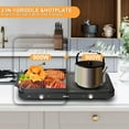 thumbnail image 2 of Ahot Portable Double Electric Burner with Removable Cast Aluminium Griddle Pan Non-stick,1800 W Hot Plate for Cooking, Independent Temperature Control for Family Party, 2 of 7