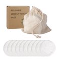 thumbnail image 1 of White/10 Pieces + Storage Bag/box Organic Makeup Remover Cotton, 1 of 8