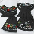thumbnail image 4 of IDOPIP Toddler Baby Girls Floral Embroidered Mexican Dress Ethnic Wear Off-Shoulder Sundress, 4 of 8