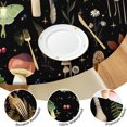 thumbnail image 4 of Colorful Mushroom Leaf Black Pattern Round Fitted Tablecloth with Elastic Edge,Dining Table Cover Waterproof,Outdoor Round Tablecloth for Camping,Dining,Indoor and Outdoor, 4 of 7