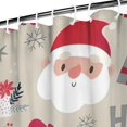thumbnail image 3 of Beige Christmas Santa and Reindeer Pattern Shower Curtain 84"x72" ,Bathroom Decorative Shower Curtains Set with 12 Hooks,Modern Waterproof Washable Shower Curtain, 3 of 6