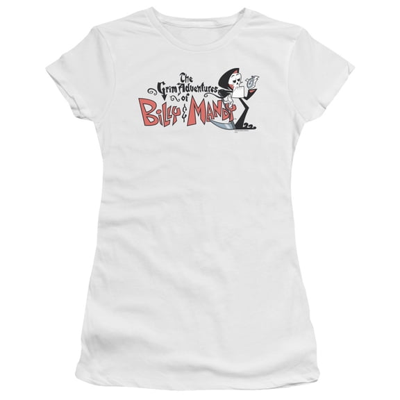 Billy & Mandy Logo S/S Junior Women's T-Shirt Sheer White