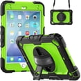thumbnail image 2 of Case for iPad Mini 5 2019/Mini 4 2015 (5th/4th Generation 7.9 inch) with Screen Protector, 360 Degree Rotating Kickstand Hand Strap Shockproof Cover with Shoulder Strap, Lime PC, 2 of 7