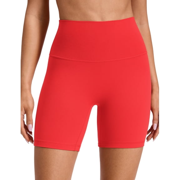 CRZ YOGA Butterluxe No Front Seam Biker Shorts 6" High Waisted Lounge Pilates Workout Athletic Shorts For Womens