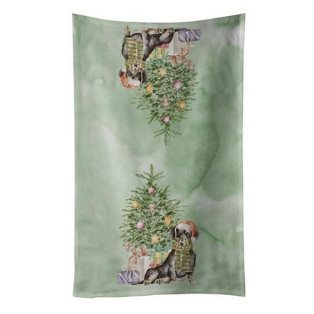 

25 x 15 in. Unisex Christmas Dachshund Black & Tan Kitchen Towel Multi Color
