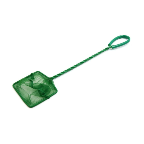 REGALWOVEN 3" Green Plastic Coated Handle Betta Aquarium Pond Fish Shrimp Skimming Net