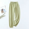 thumbnail image 2 of LLYwey Dressy Pants For Women Women's Solid Color Home Pants Are Comfortable, Soft, Elastic Waist Elastic, and Pajama Pants Scrub Pants Female Long Pant Style H1014 Green-2 XL, 2 of 3