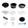 thumbnail image 1 of 8-inch Air Fryer Accessories Suitable for Air Fryer 5.2-8QT Baking Basket Pizza Plate Grill Pot, 1 of 5