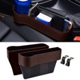 thumbnail image 1 of Caja de Almacenamiento Organizadora Cola para Asiento de Coche Portavasos Lateral Marrón, 1 of 6