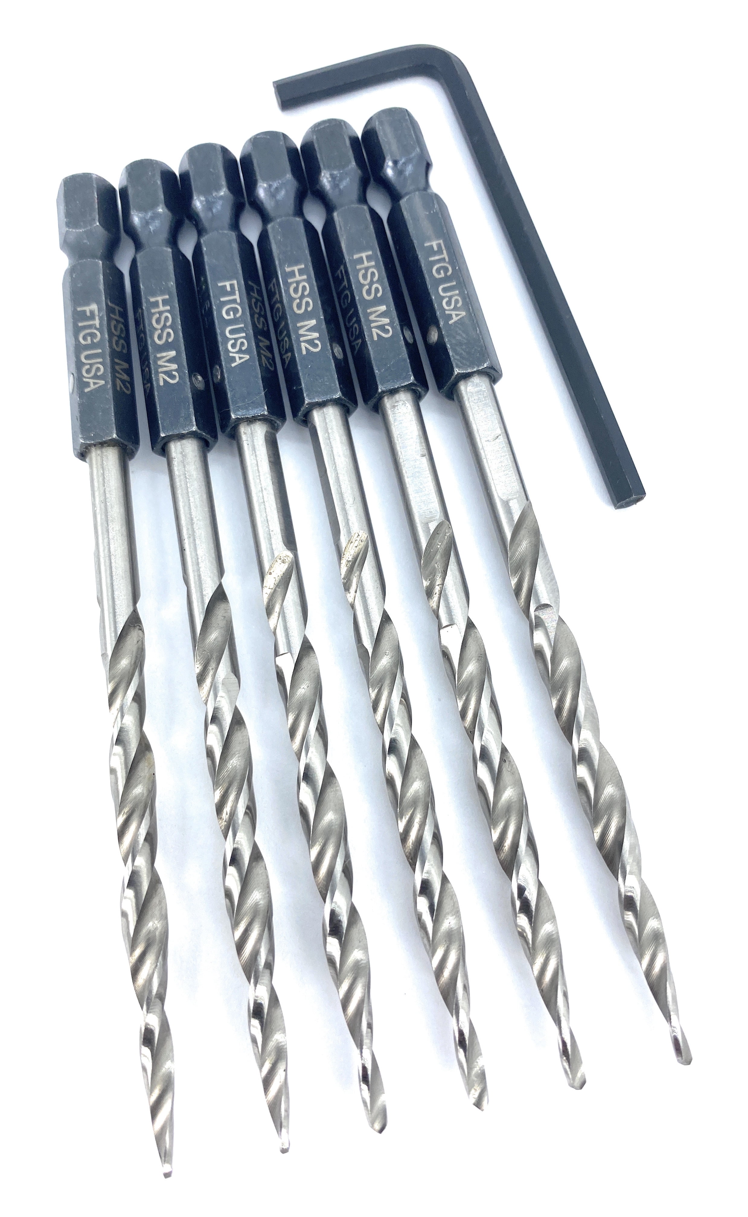 FTG USA Replacement Tapered Countersink Drill Bit Set 6 Pc Bit (#8) 11/64"