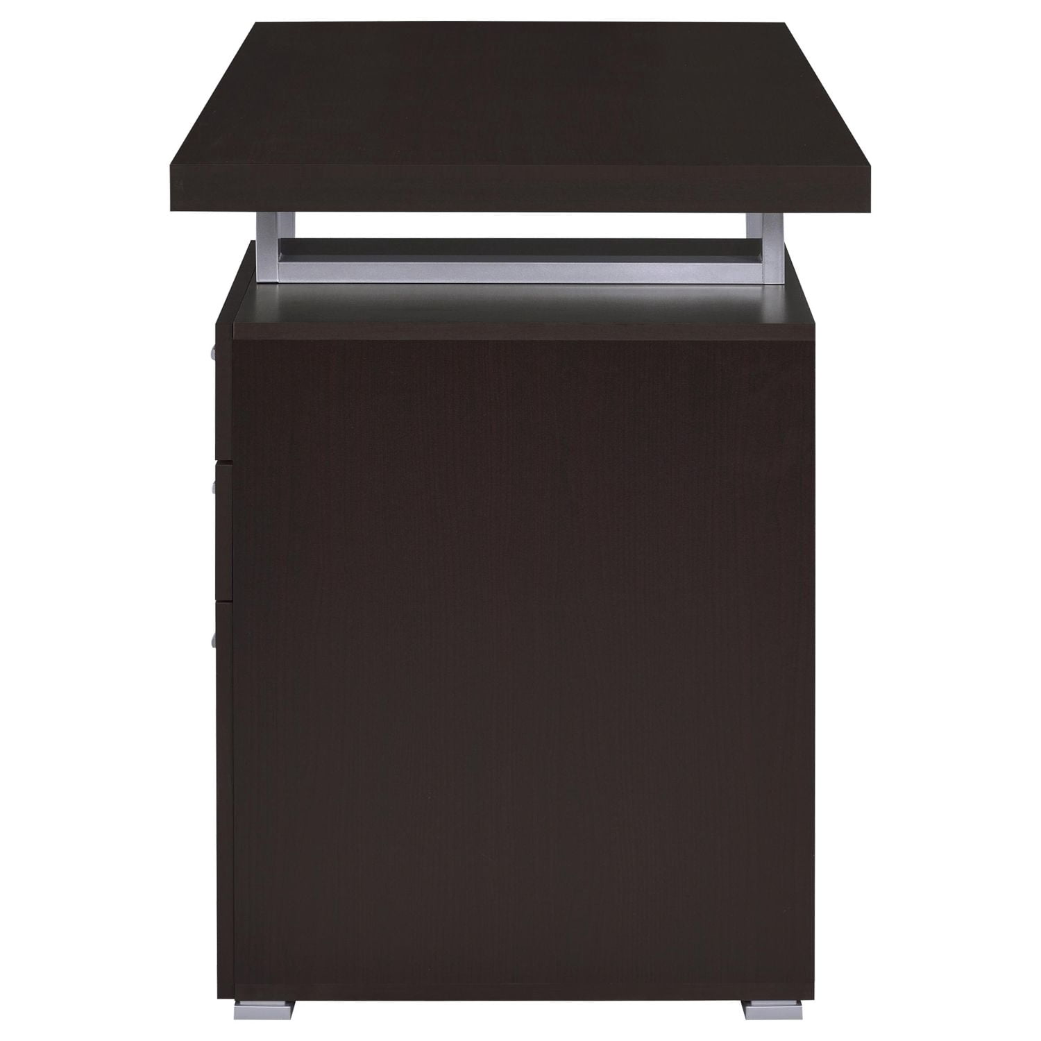 Asteroutdoor Cappuccino 3-Drawer Reversible Office Desk
