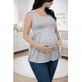 thumbnail image 5 of Blusa Maternidad Rayada Fresca Cómoda Ropa Embarazo Blusa Suave Mujer Sin Mangas Casual Color Gris, 5 of 5