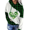 thumbnail image 3 of TIAFORD Sudadera con capucha con cordón para el día de San Patricio para mujer, sudadera con capucha de trébol estampada de manga larga para mujer, 3 of 5