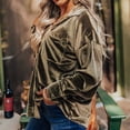thumbnail image 4 of YUTK Vestes pour Femmes pour le Printemps / l'Automne, Mode Femmes Col Rabattu Manches Longues Manteau Cardigan Blouse Décontractée (Kaki, TG), 4 of 9