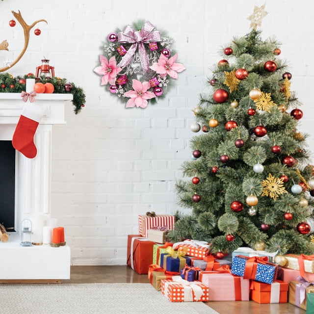 Navidad flor enredadera de rattn, enredadera de frutas rojas, decoracin de puerta de invierno, enredadera de estacin fra, esttica de interiores, estilo de madera, para hogar, para dormitorio