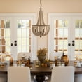 thumbnail image 6 of Kenroy Home Dumas 3-Light Chandelier with Suspended Wooden Beads or Dining Room, Living Room, Bedroom, High Ceiling, Foyer or Entryway, Gray, 6 of 6