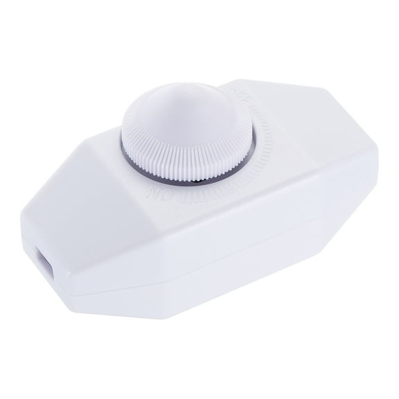 Uxcell AC 220V 150W Screw Terminal Lamp Dimmer White Rotary Cord Switch