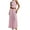 Pink, variant on Michellecmm Women’s Two Piece Summer Outfits Sleeveless Ruched Halter Cami Tops and Long Skirt Set Beachwear