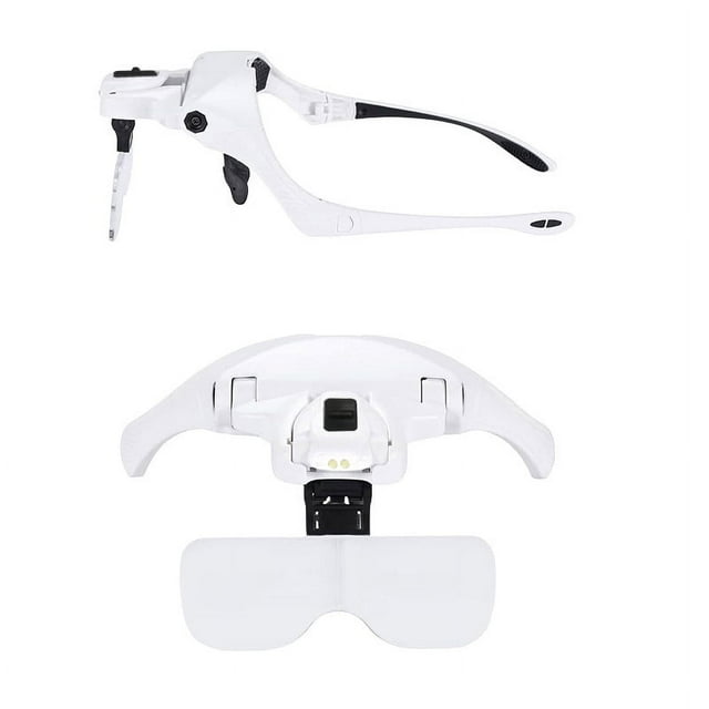 Zoom 1X-3.5X, Loupe Éclairée Rechargeable Mains Libres avec Bandeau LED et 5 Lentilles Interchangeables