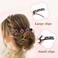 thumbnail image 3 of Braided Hair Clips with Pearl Sparkling Crystal Stone 4 PCS for Girls and Women Hair Styling Rhinestones Triple Duckbill Barrettes for Thick Hair, 3 of 5