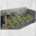thumbnail image 6 of Yellow and White Soft Flannel Fleece Throw Blanket, Herringbone Pattern with Angled Lines Geometric Chevron Zigzags, Cozy Plush for Indoor and Outdoor Use, 70" x 90", Yellow Cream Grey, by Ambesonne, 6 of 6