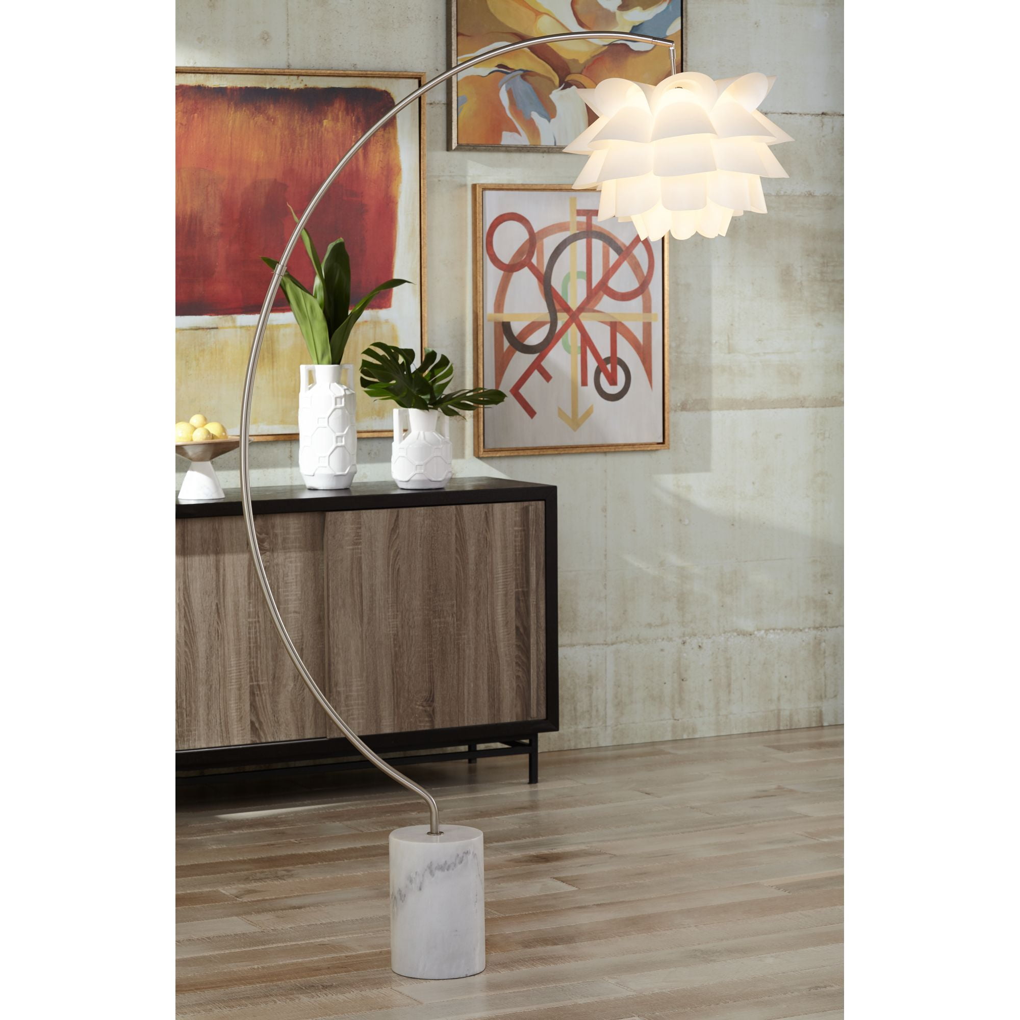 possini euro design white flower floor lamp