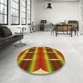 thumbnail image 3 of Ahgly Company Indoor Round Patterned Love Red Area Rugs, 6' Round, 3 of 6