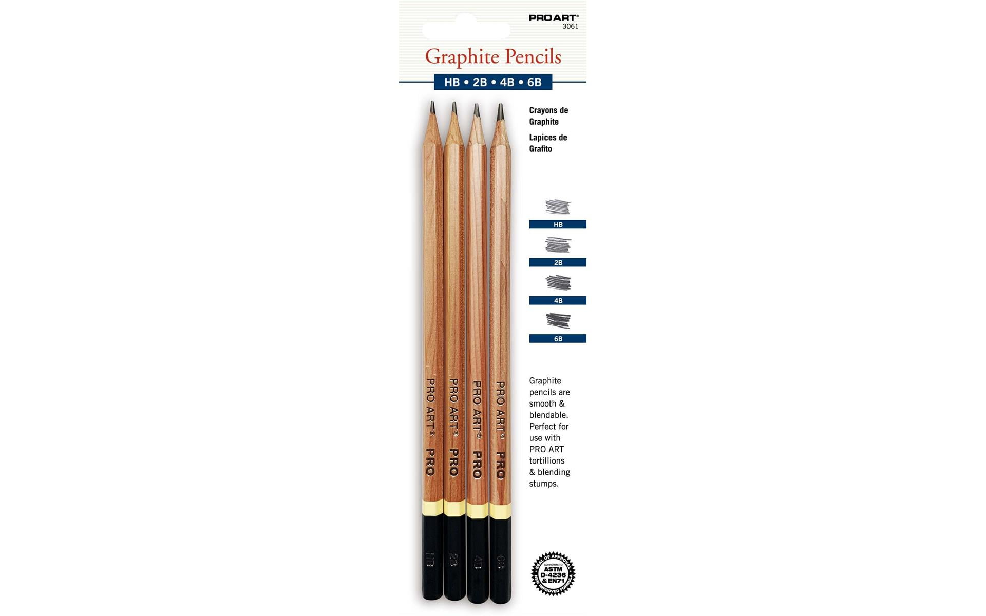 Pro Art Graphite Sketch Pencil Set 4pc Carded