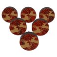 thumbnail image 1 of IBA Indianbeautifulart Boutons de Meubles Gravés Rouges, Lot de 10, 1 of 3