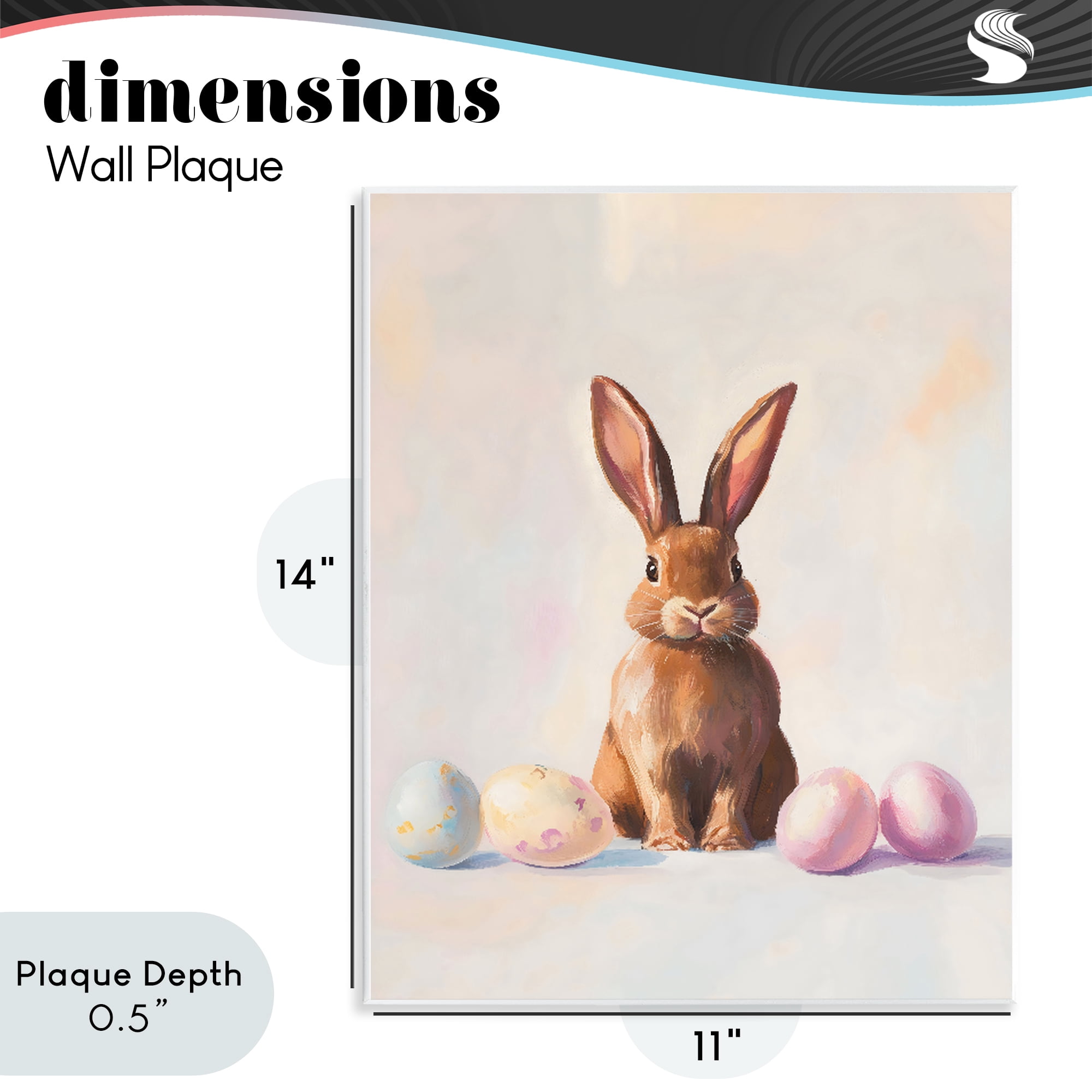 Stupell Industries Easter Bunny with Pastel Eggs Wall Plaque Art, design by The Prints Vibe