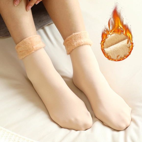 Calcetines mullidos para mujer, calcetines cálidos de invierno, calcetines cómodos térmicos suaves antideslizantes, calcetines casuales de Piel Salvador Calcetines de invierno para mujer