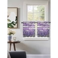 thumbnail image 3 of Lavender Farmhouse Tier Curtains 24 Inch Length, Sheer Curtains for Bedroom Living Room Window Purple Wooden Grain Rod Pocket Voile Drapes Kitchen Curtains Small Half Window 27.5"x24" 2 Panels, 3 of 6