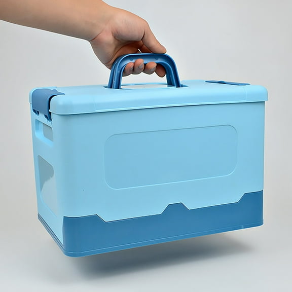 PBPBOX Blue Portable Storage Box Plastic Folding Multifunctional Handheld Case