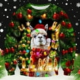 thumbnail image 2 of KHONTS Men's Christmas Sweatshirts Funny 3D Graphic Long Sleeve Pullover Shirts Oversized Baggy Clothes 2-Green XL, 2 of 4
