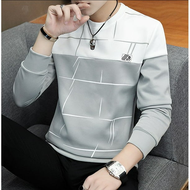 Suéter casual para hombre Moda de manga larga Sudaderas con cuello redondo CH-EGpangjing