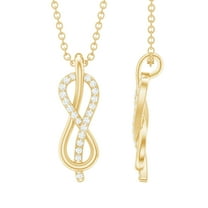 Rosec Jewels Minimal Infinity Pendant Necklace for Women, Certified Moissanite Pendant, 18K Yellow Gold