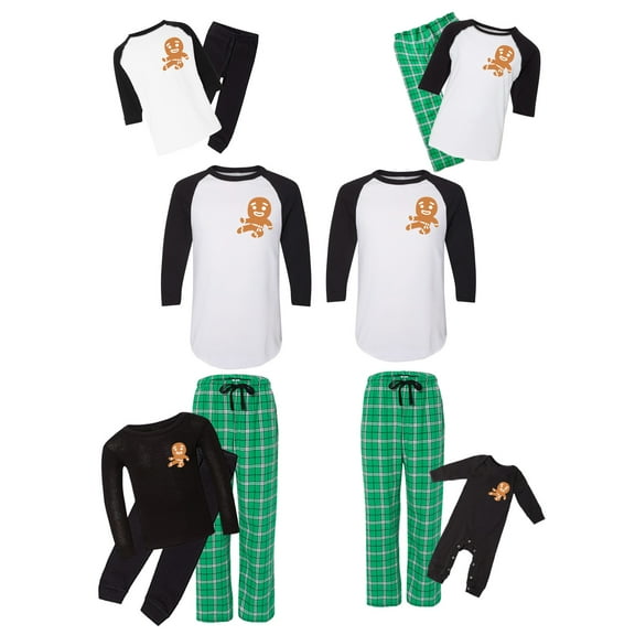 Awkward Styles Matching Christmas Pajamas Set Green Gingerbread Ninja Family Sleepwear