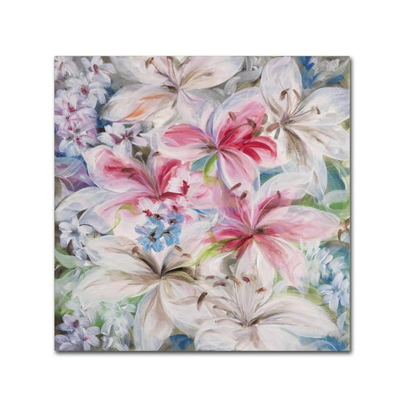 Li Bo 'Lily Patch' Canvas Art