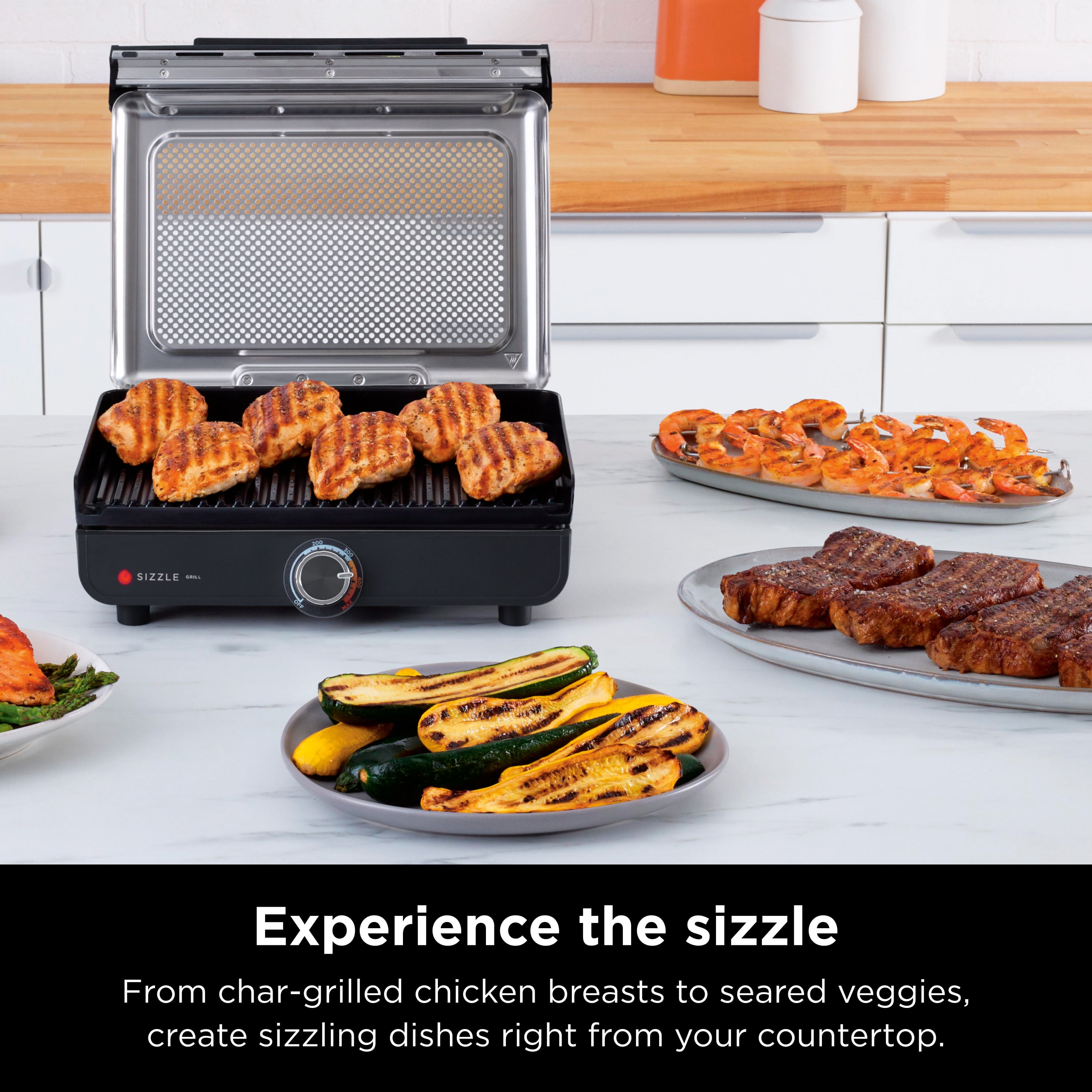  Ninja GR101 Sizzle Smokeless Indoor Grill & Griddle