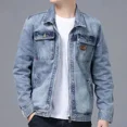 thumbnail image 5 of Abrigo vaquero con cremallera en V de alta calidad para hombre, nuevo en chaquetas vaqueras, ropa de marca de lujo elástica de diseñador para hombre, prendas de vestir de moda Joker Rock, 5 of 5