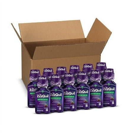 (Price/Case)Vicks Zzzquil Night Time Sleep Aid Liquid, 6 Fluid Ounce, 3 Per Box, 4 Per Case