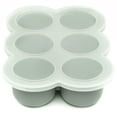 thumbnail image 1 of Bandeja de silicona para congelador de alimentos para bebés con tapa con clip - Recipiente de almacenamiento perfecto para alimentos caseros para bebés, purés de frutas y verduras y leche materna Silent Green Diez secciones de 1.5 onzas, 1 of 5