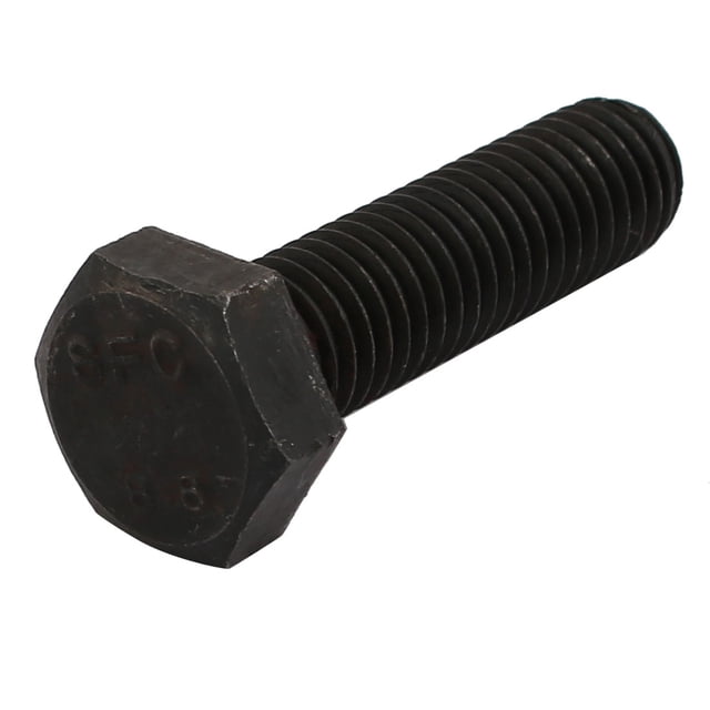 Unique Bargains 8.8 Grade M10x35mm Full Threaded Left Hand Thread Hex Head Bolt Black